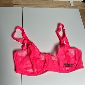 NWOT Victoria's Secret Neon Pink Sheer Very Sexy Unlined Balconet Bondage Bra